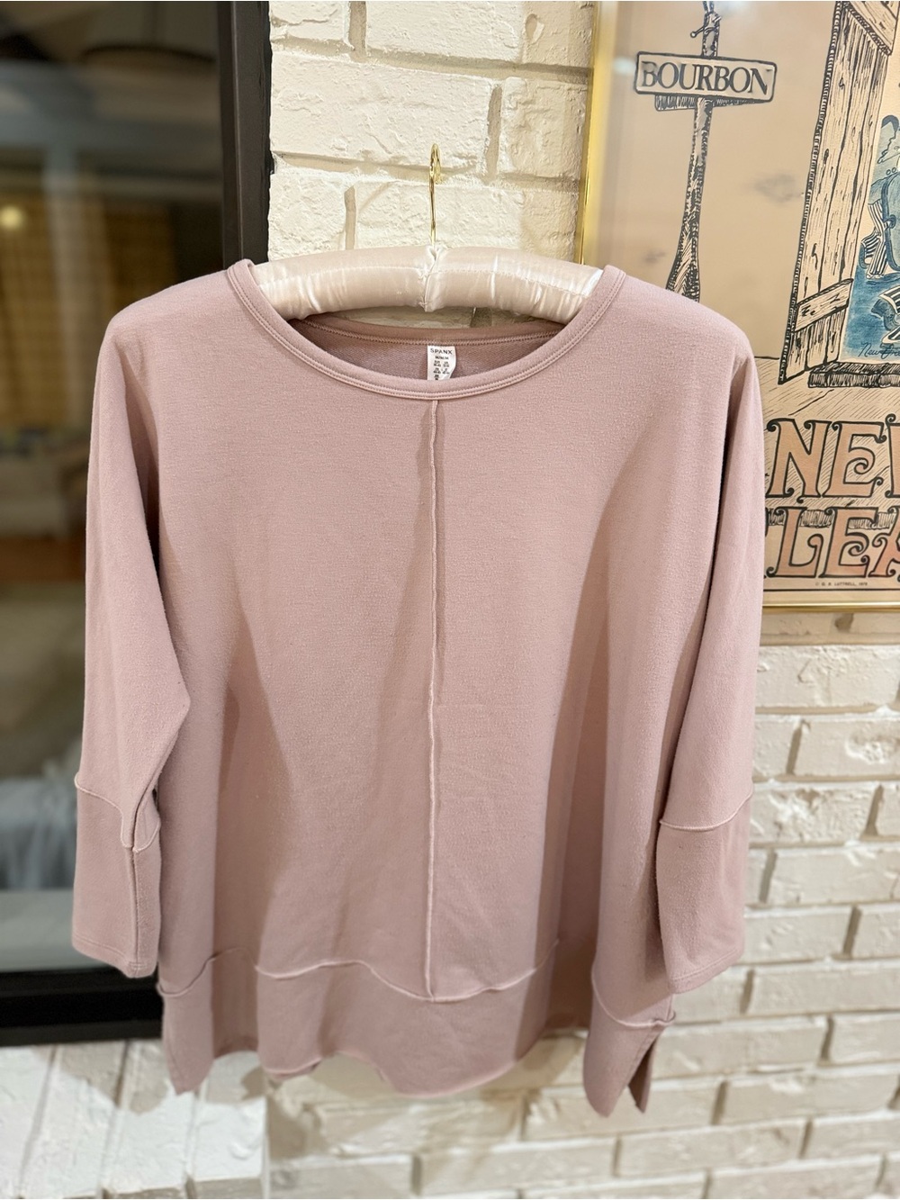 SPANX Dusty Rose Seam-Front Knit Top